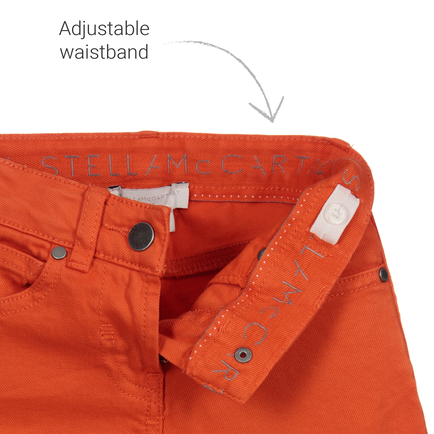 Stella McCartney Kids Orange Wide Leg Denim Jeans 3 Stella McCartney Kids Orange Wide Leg Denim Jeans - Image 3