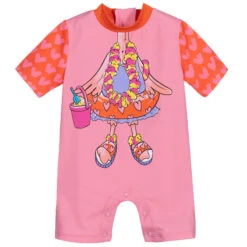 Stella McCartney Kids Pink Flamingo Swimsuit (UPF50+)