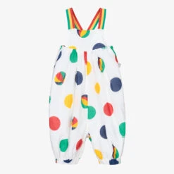 Stella McCartney Kids White Beach Ball Dungarees