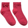 Story Loris Girls Dark Pink Socks With Bow