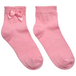 Story Loris Girls Pink Socks With Bow