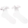 Story Loris Girls White Cotton Socks With Pale Pink Ribbon Ruffles