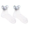 Story Loris Girls White & Sky Blue Ruffle Socks
