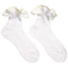 Story Loris Girls White Socks With Yellow Ribbon Ruffles