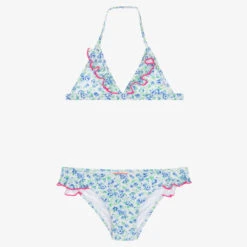 Sunuva Girls Blue Floral Heart Bikini