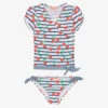Sunuva Girls Blue Striped Cherry Tankini (UPF 50+)