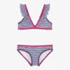 Sunuva Girls Pink & Blue Striped Bikini