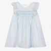 Tartine Et Chocolat Girls Blue Stripe Hand-Smocked Dress