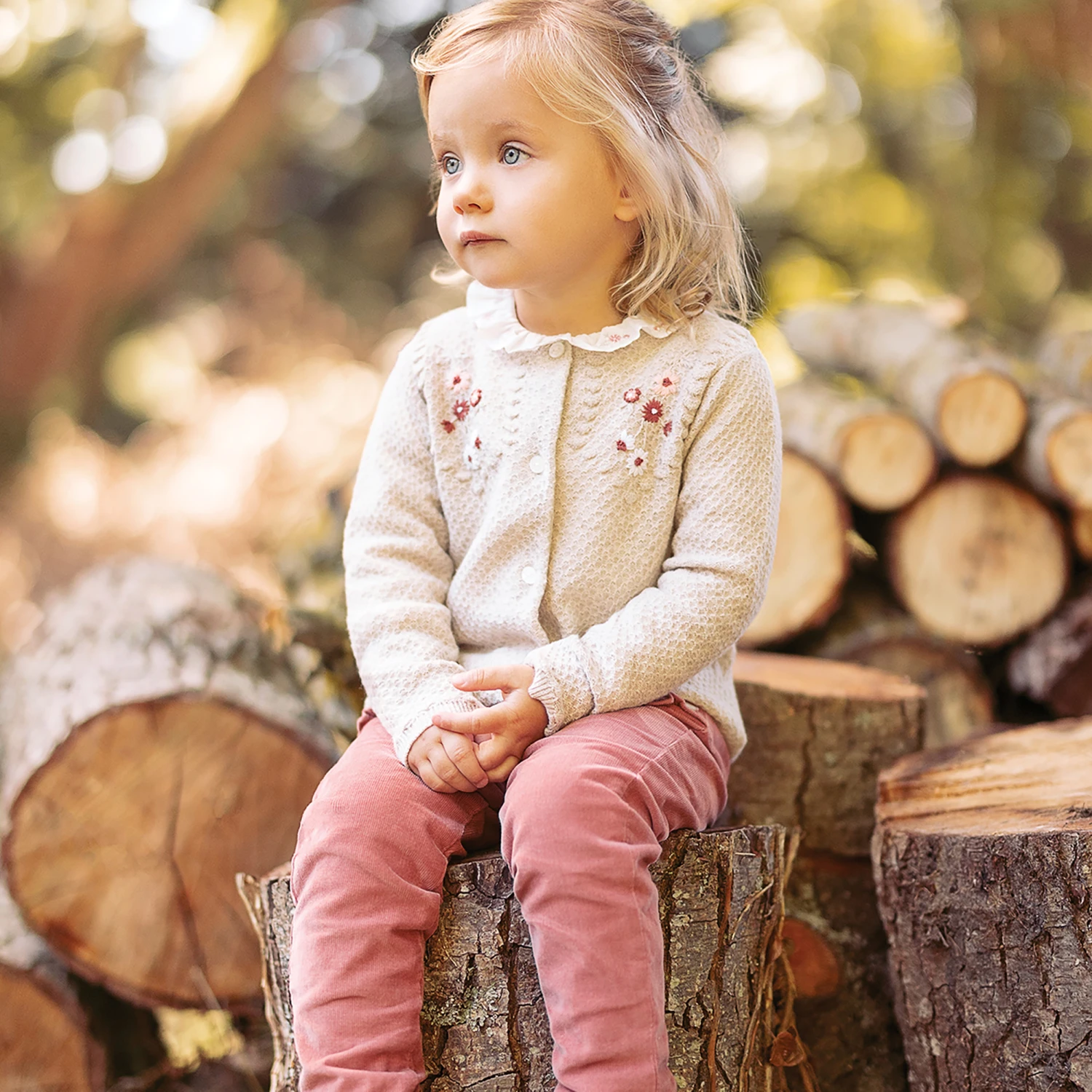 Tartine Et Chocolat Girls Pink Wool Knit Cardigan 2 Tartine Et Chocolat Girls Pink Wool Knit Cardigan - Image 2