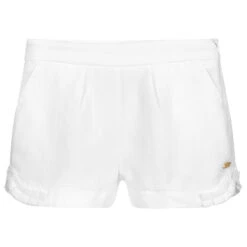 Tartine Et Chocolat Girls White Linen Shorts