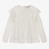 Tartine Et Chocolat Ivory Ruffle Cotton Blouse