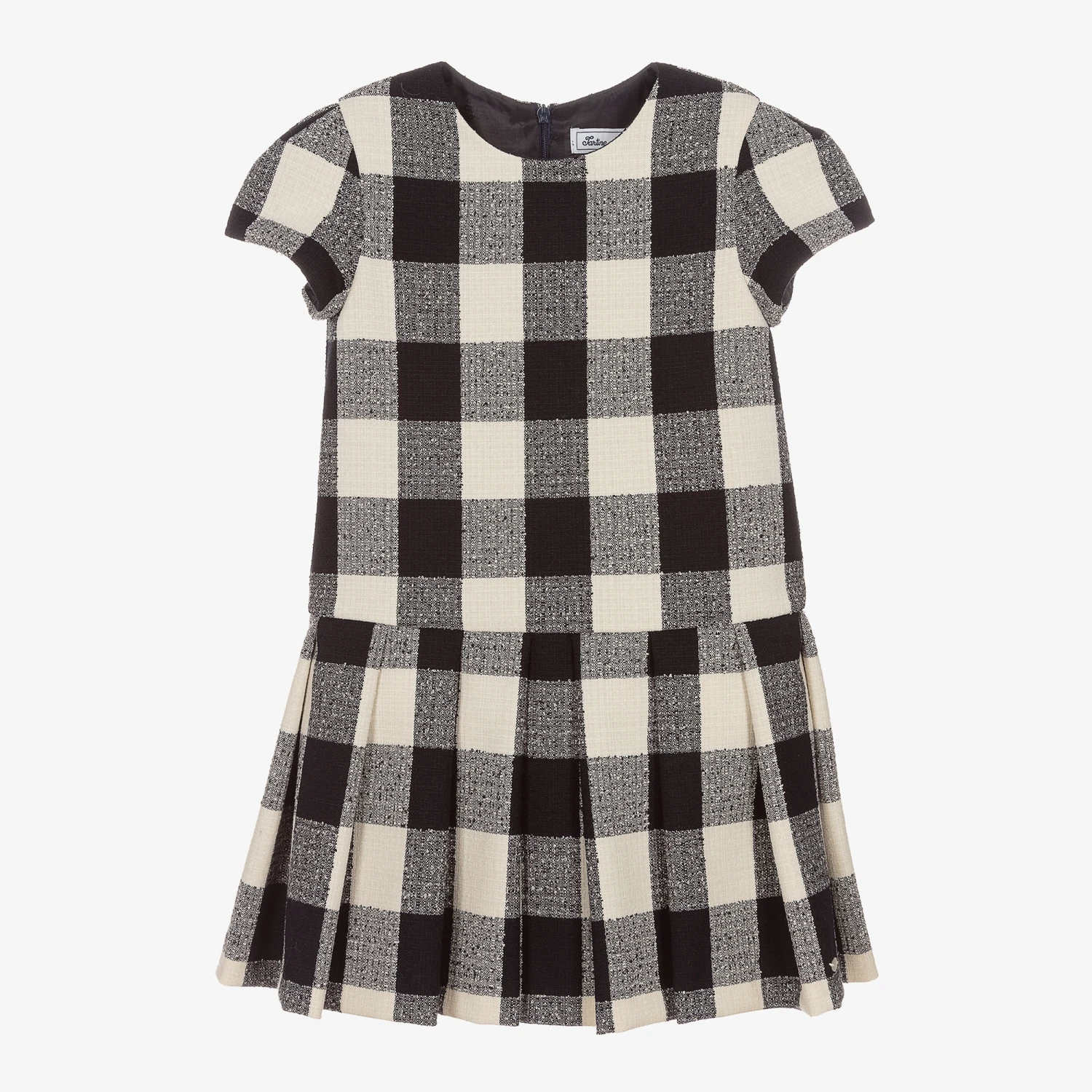 Tartine Et Chocolat Navy Blue & Ivory Check Dress 1 Tartine Et Chocolat Navy Blue & Ivory Check Dress
