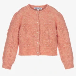 Tartine Et Chocolat Pink Knit Mohair Cardigan