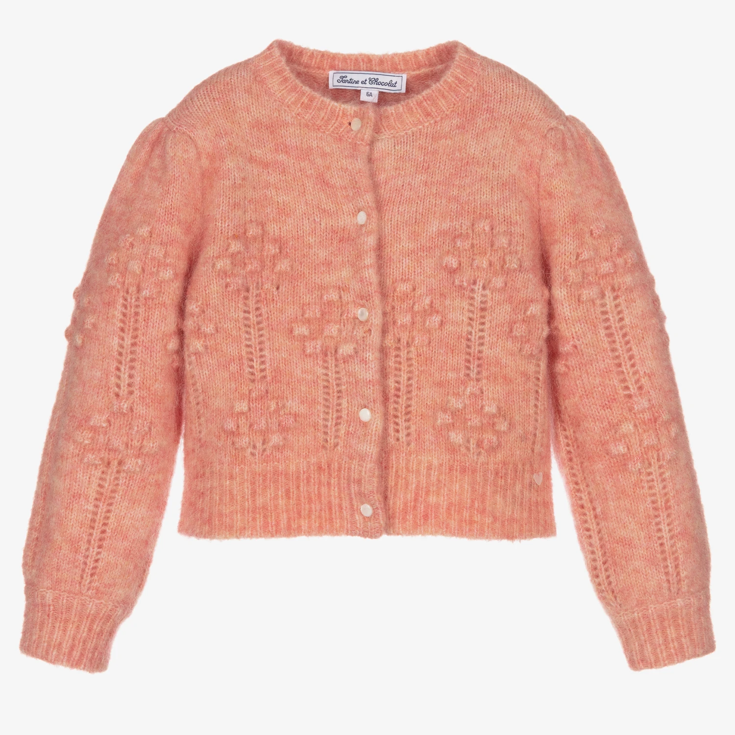 Tartine Et Chocolat Pink Knit Mohair Cardigan 1 Tartine Et Chocolat Pink Knit Mohair Cardigan