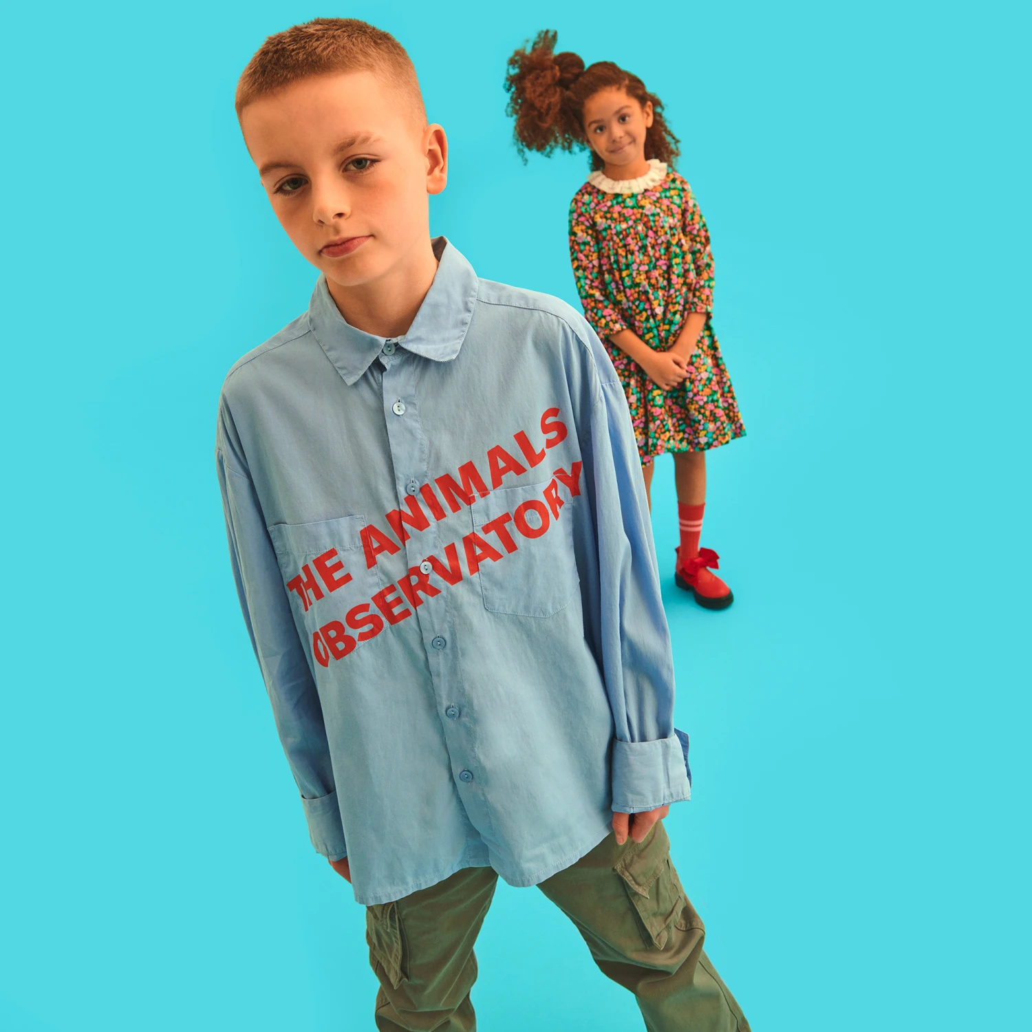 The Animals Observatory Blue Tencel Logo Shirt 2 The Animals Observatory Blue Tencel Logo Shirt - Image 2