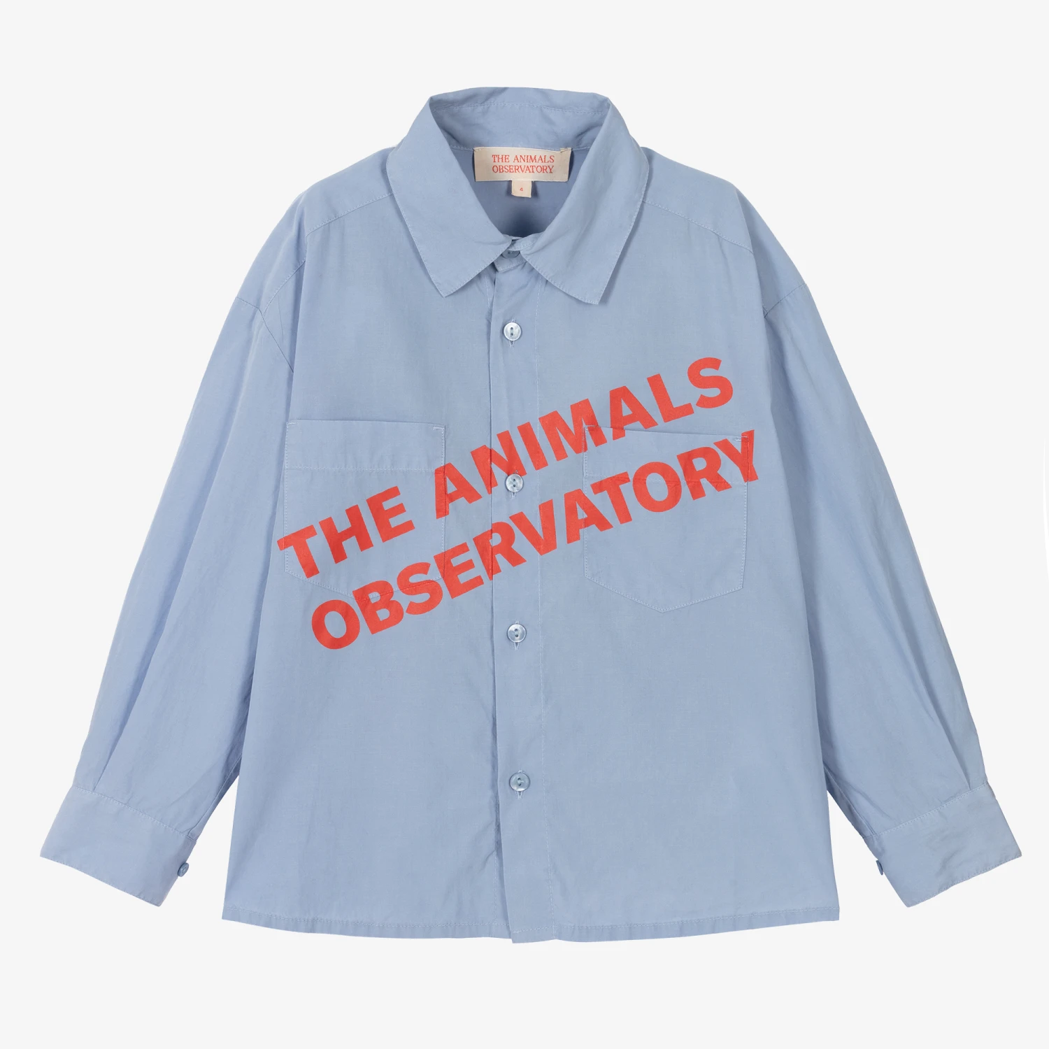 The Animals Observatory Blue Tencel Logo Shirt 1 The Animals Observatory Blue Tencel Logo Shirt