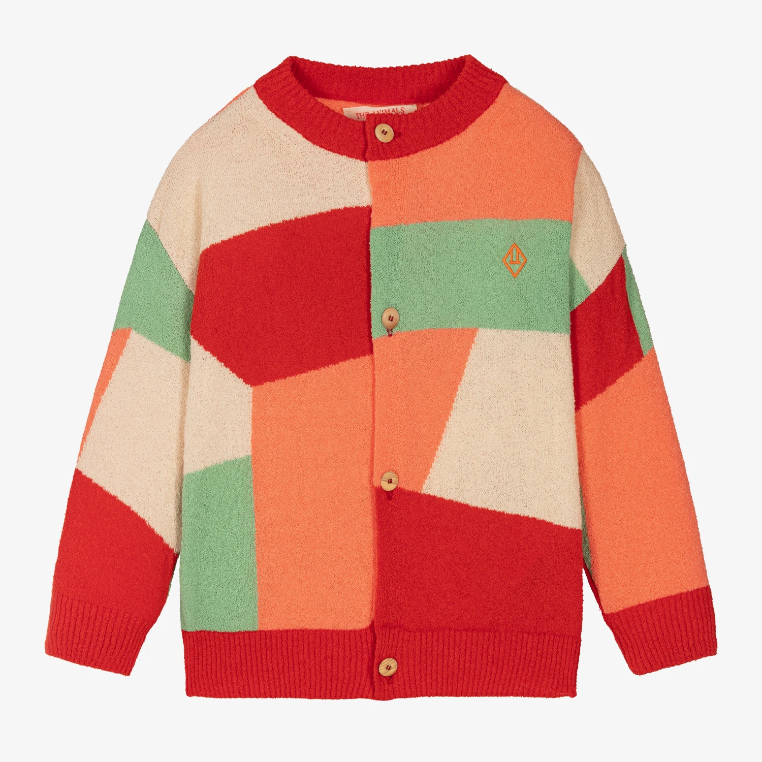 The Animals Observatory Girls Red Cotton Abstract Cardigan 1 The Animals Observatory Girls Red Cotton Abstract Cardigan
