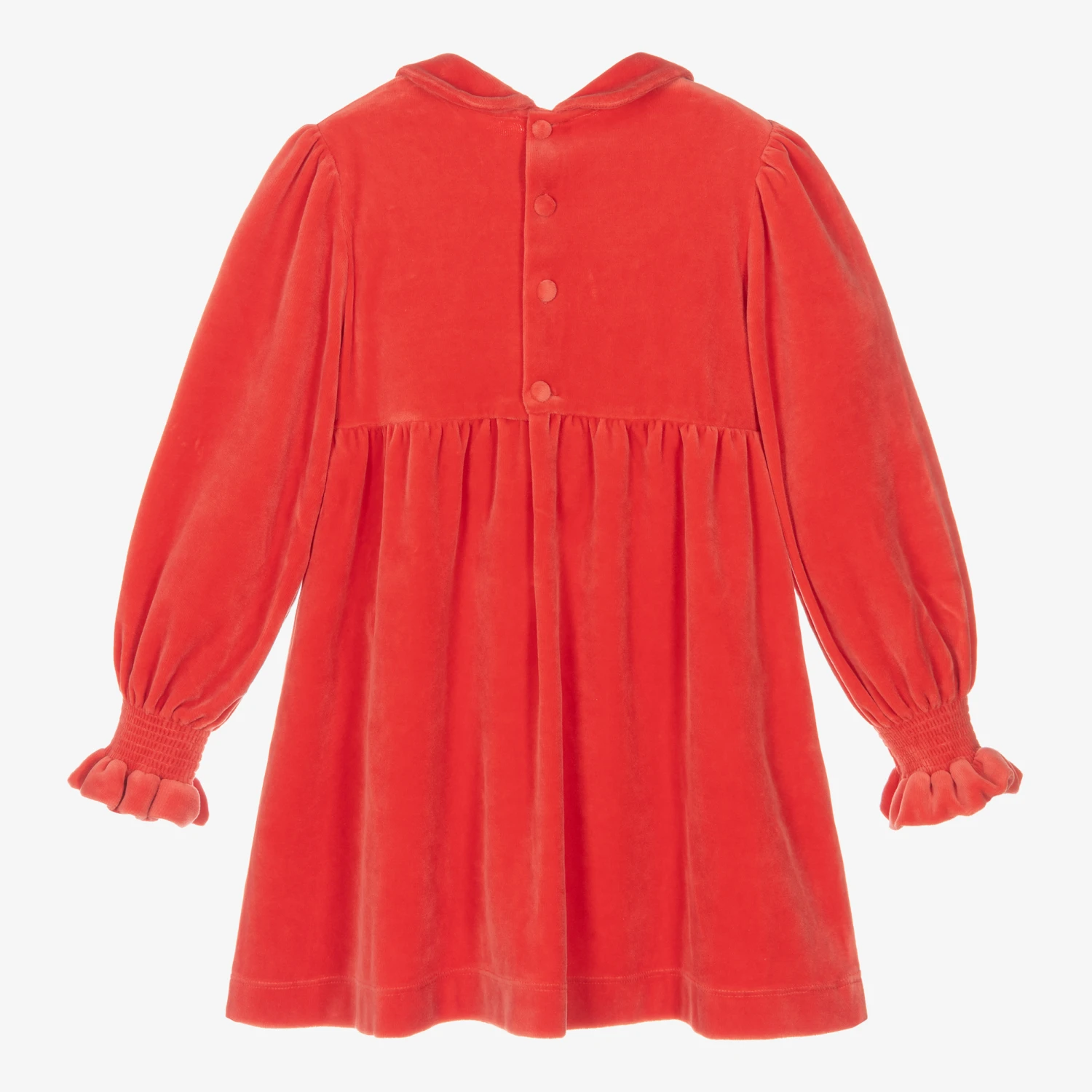 The Animals Observatory Girls Red Velour Dress 2 The Animals Observatory Girls Red Velour Dress - Image 2