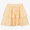 The New Society Girls Orange Floral Linen Skirt