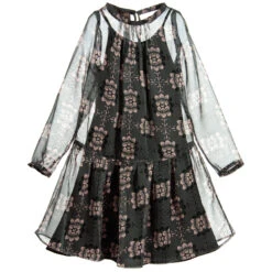 Trussardi Girls Floral Chiffon Dress