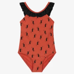 Turtledove London Girls Red Seahorse Swimsuit