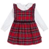 Tutto Piccolo 3 Piece Red Pinafore Dress Set