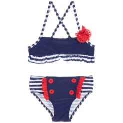 Tutto Piccolo Blue & White Striped Bikini
