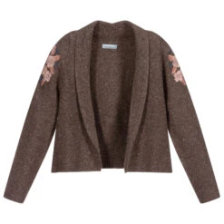 Tutto Piccolo Girls Brown Floral Cardigan