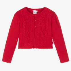 Tutto Piccolo Girls Red Knitted Cardigan