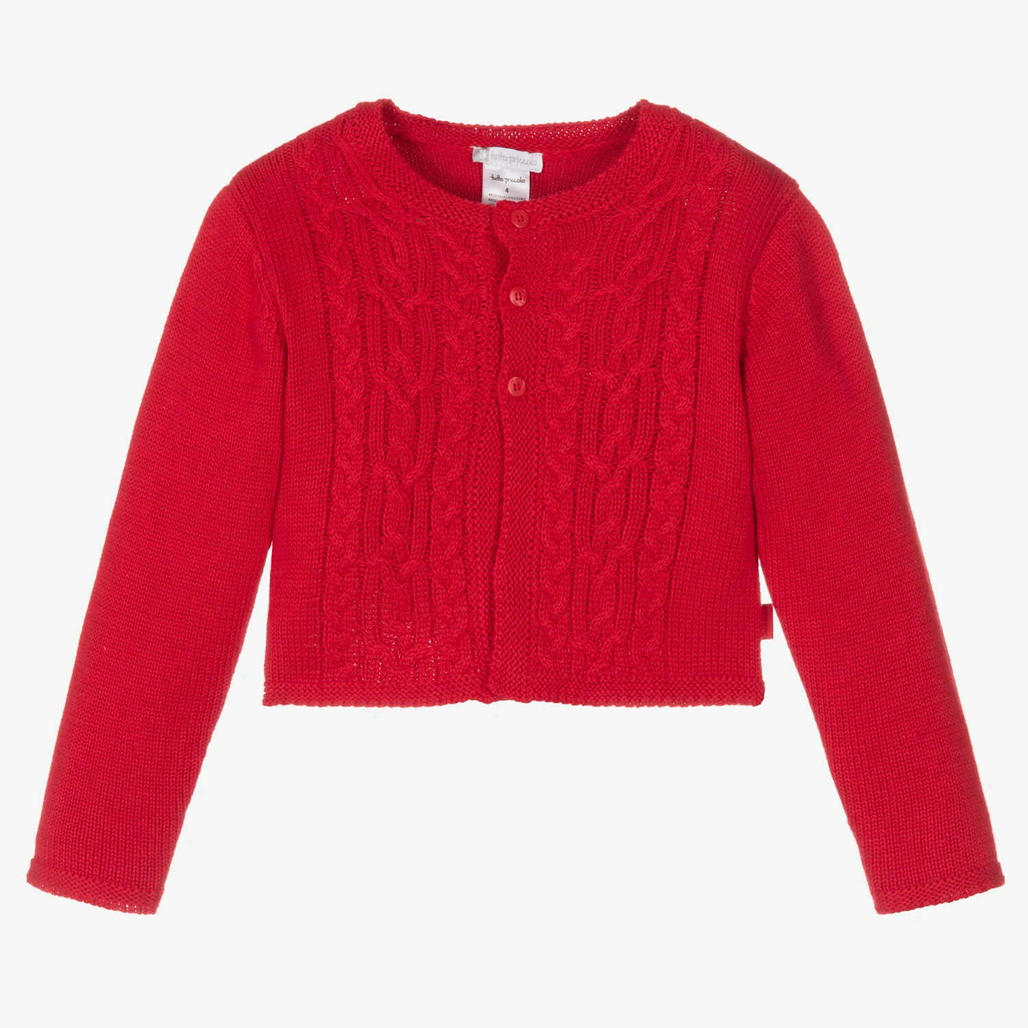 Tutto Piccolo Girls Red Knitted Cardigan 1 Tutto Piccolo Girls Red Knitted Cardigan