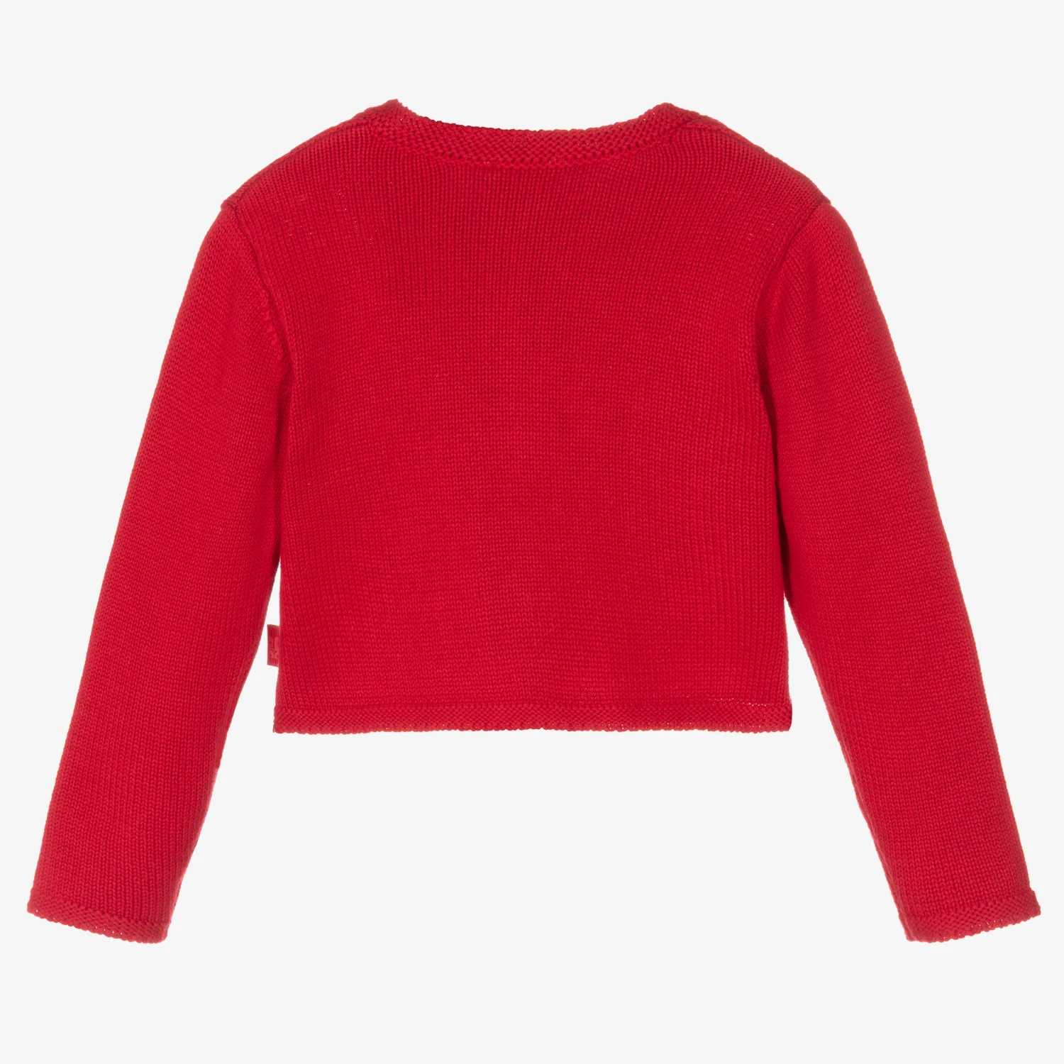 Tutto Piccolo Girls Red Knitted Cardigan 2 Tutto Piccolo Girls Red Knitted Cardigan - Image 2