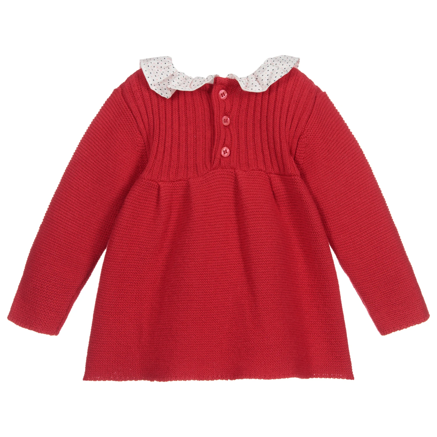 Tutto Piccolo Girls Red Knitted Sweater 2 Tutto Piccolo Girls Red Knitted Sweater - Image 2