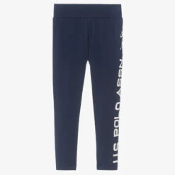 U.S. Polo Assn. Girls Blue Cotton Leggings