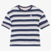 U.S. Polo Assn. Girls Blue Striped Cotton T-Shirt
