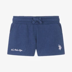 U.S. Polo Assn. Girls Navy Blue Logo Jersey Shorts