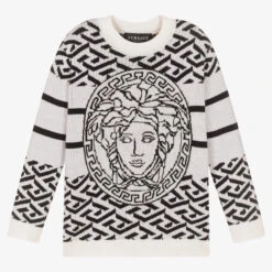 Versace Black & White Medusa Sweater