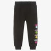 Versace Girls Black Cotton Logo Joggers