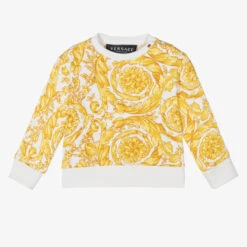 Versace Girls Ivory & Gold Barocco Sweatshirt