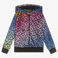Versace Girls La Greca Zip-Up Top