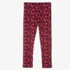 Versace Girls Pink & Black Logo Print Leggings