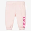 Versace Girls Pink Fleece Logo Joggers