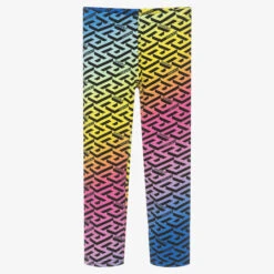 Versace Girls Pink La Greca Leggings