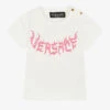 Versace Girls White Cotton Logo T-Shirt