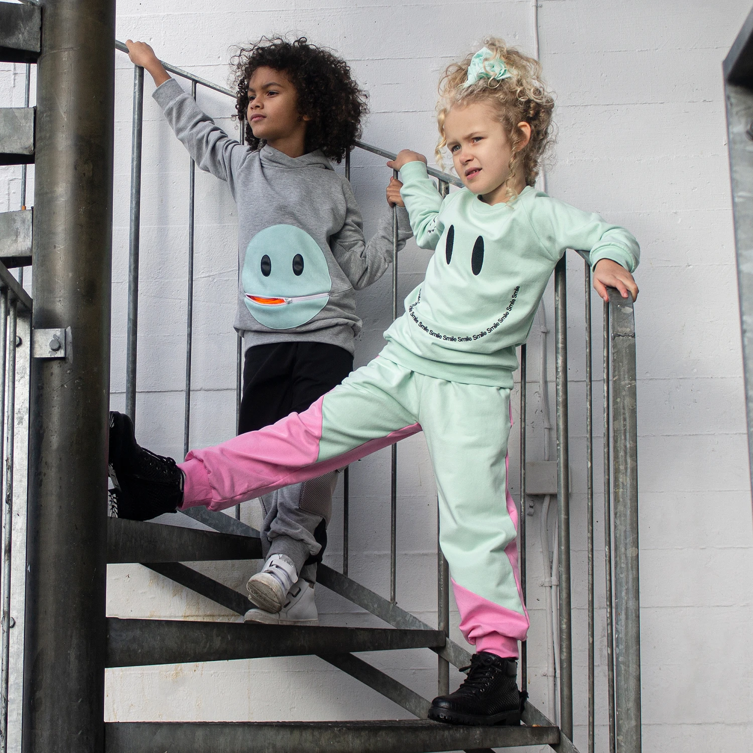 Wauw Capow By Bangbang Girls Pink & Green Joggers 2 Wauw Capow By Bangbang Girls Pink & Green Joggers - Image 2