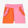 Wauw Capow By Bangbang Girls Pink & Orange Shorts