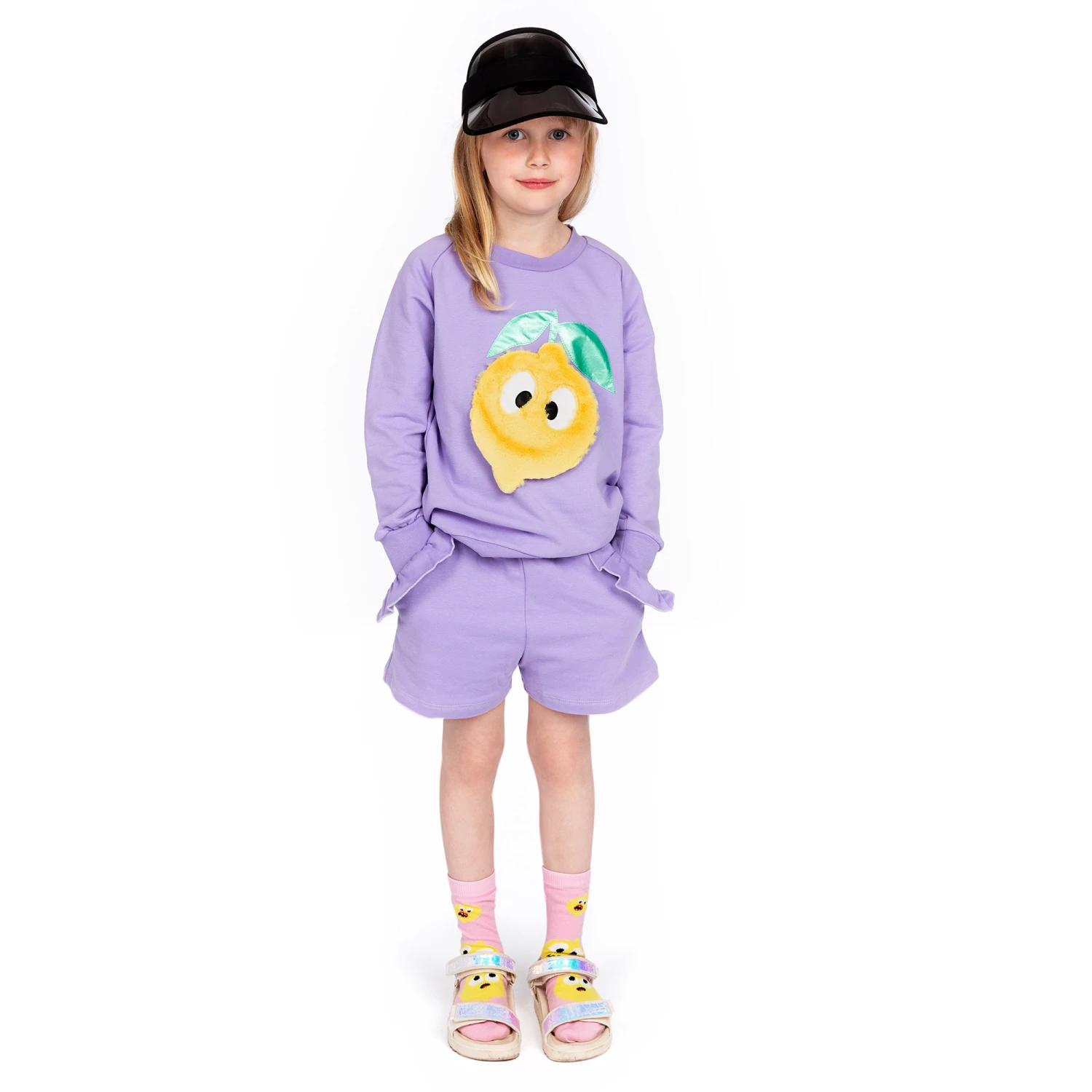 Wauw Capow By Bangbang Lilac Purple Lemon Sweatshirt 2 Wauw Capow By Bangbang Lilac Purple Lemon Sweatshirt - Image 2