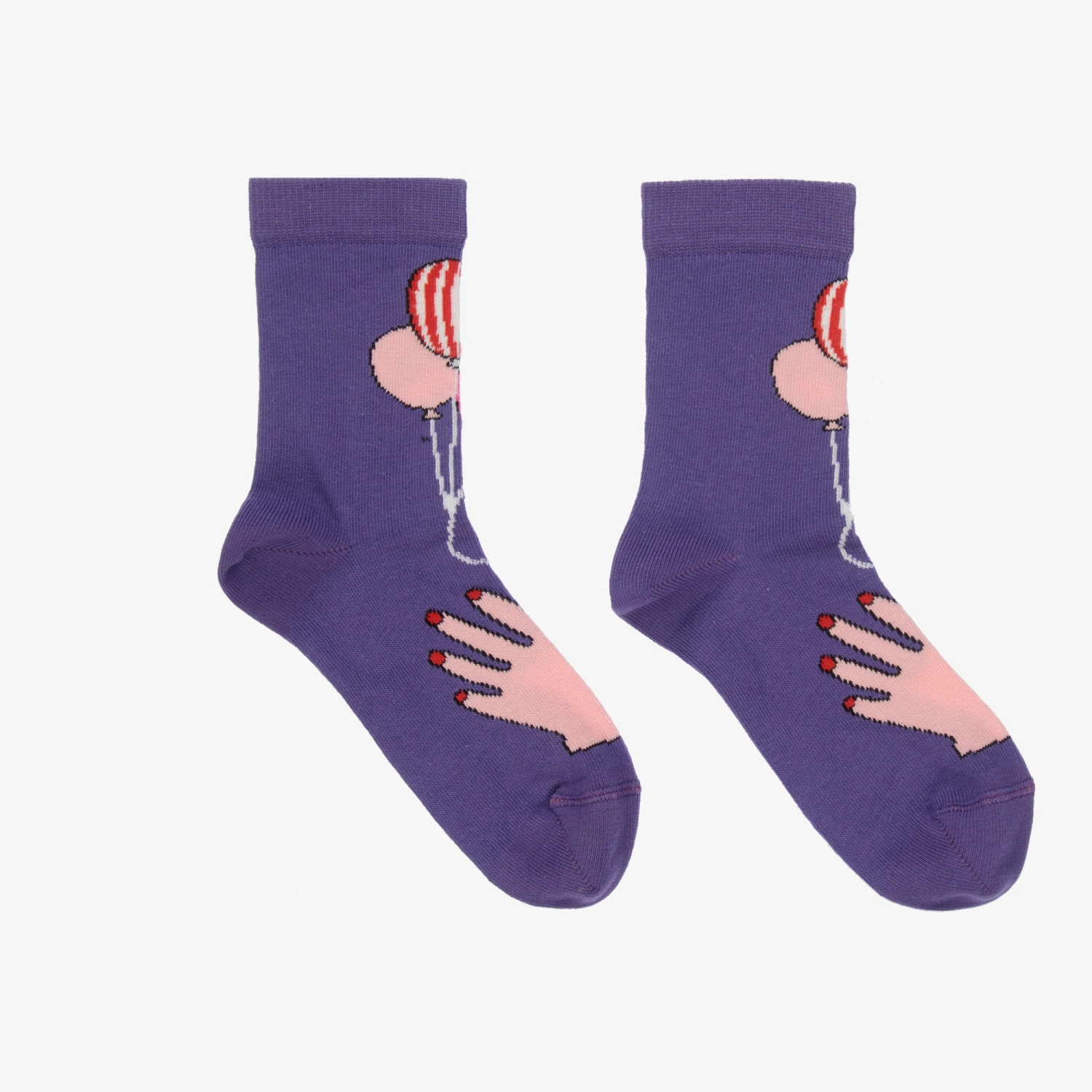 Wauw Capow By Bangbang Purple Balloon Knitted Socks 2 Wauw Capow By Bangbang Purple Balloon Knitted Socks - Image 2