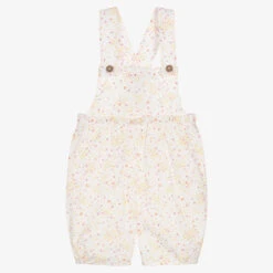 Wedoble Girls Floral Print Cotton Dungaree Shorts