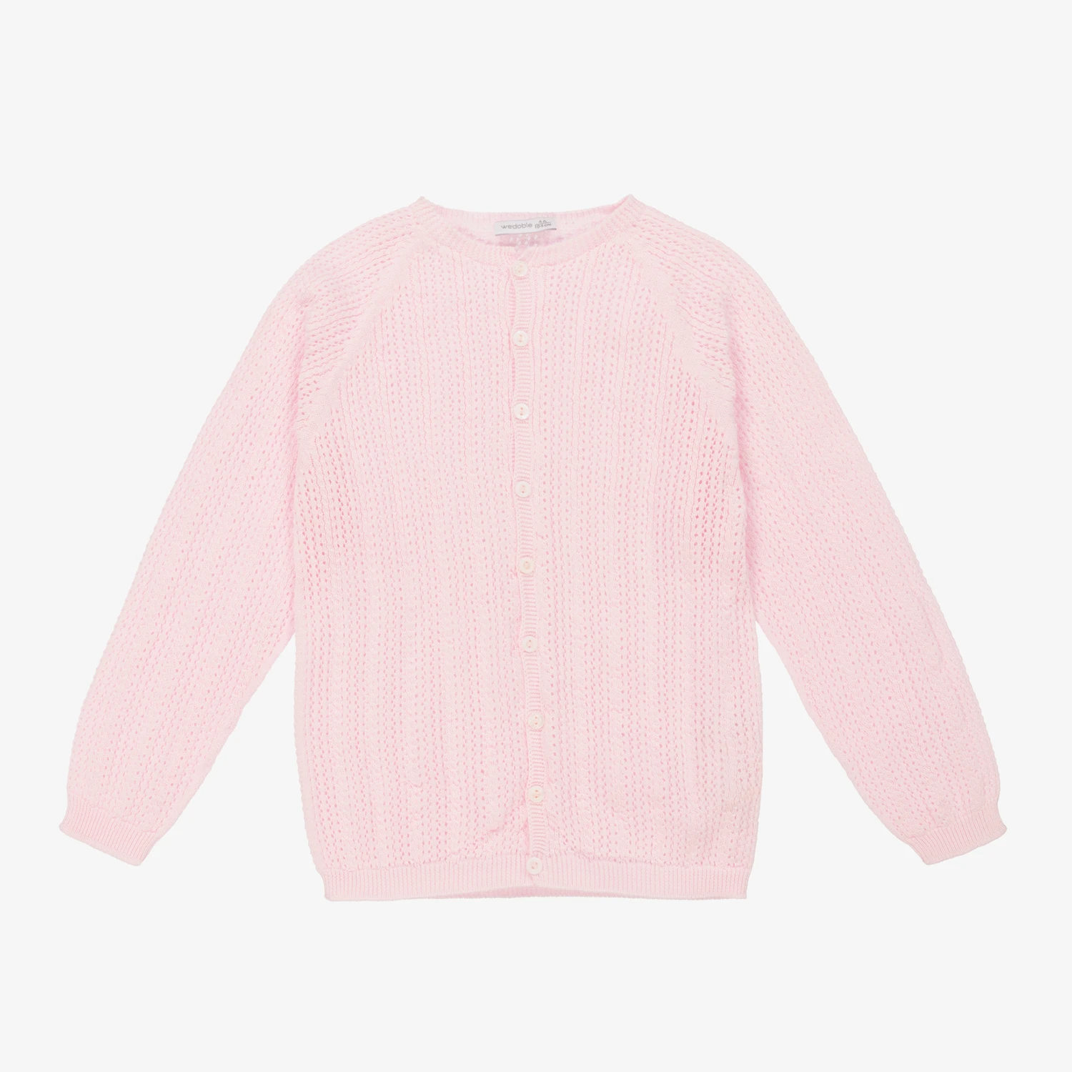 Wedoble Girls Pink Cotton Knit Cardigan 1 Wedoble Girls Pink Cotton Knit Cardigan