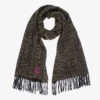 Zadig & Voltaire Zadig&Voltaire Brown Zebra Knitted Scarf (183cm)